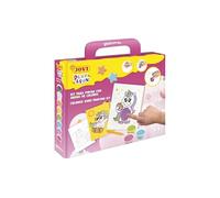 Jovi - Play&Fun - Set da pittura con sabbia colorata, 8 barattoli di sabbia e fogli per dipingere unicorni, regali e artigianato per bambine e ragazzi dai 3 anni in su (2105)