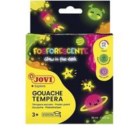 Jovi 504 Scatola con 4 barattoli di Tempera Fosforescente, 55 ml, Assortiti