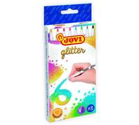 Jovi- Fasermaler 8 pennarelli Glitter Colori Assortiti, Cartoni Animati, Multicolore, Unica, 1608G