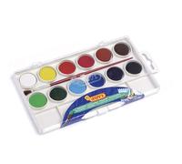 Jovi Confezione da 12 acquerelli in compresse + pennello - Brillanti - Facilmente miscelabili - Colori assortiti
