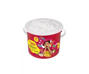 Jovi Super Bucket Confezione da 6 compresse di plastilina da 50 g + accessori - Pasta vegetale - Non secca - Senza glutine - Innocua - Facile da modellare - Ideale per figure volumetriche - Colori ass