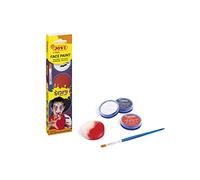 Jovi - Trucco per Bambini Scary, Confezione da 3 flaconi da 8 ml, Trucco in Crema, Colori Bianco, Rosso e Nero, Include Spugna per Il Trucco e Pennello Piatto (174SC)