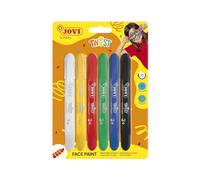 Jovi Twist Pack de 6 Stick Pintura de Cara - Base Agua - Gran Cobertura - Seca Rapido - Facil de Retirar - Hipoalergenico - Colores Surtidos