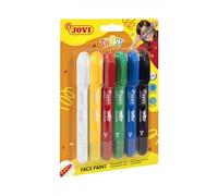 Jovi Twist Pack de 6 Stick Pintura de Cara - Base Agua - Gran Cobertura - Seca Rapido - Facil de Retirar - Hipoalergenico - Colores Surtidos