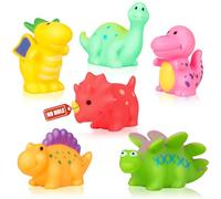 Jovicos 6 giocattoli da bagno a forma di dinosauro per bambini a partire da 1 anno, senza foro, giocattolo per la vasca da bagno, giocattolo per la piscina, regalo per ragazzi e ragazze