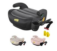 Jovikids Alzabimbo Auto ISOFIX,Rialzo per Bambini 125-150 cm ECE R129, Seggiolino Auto Gruppo 2-3 (15-36 kg) da 6 a 12 Anni, Leggero e Facile da Pulire (Nero migliorato, portabicchieri)