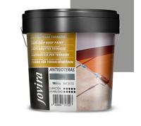 JOVIRA PINTURAS Pittura impermeabilizzante antigoccia per terrazze. Gomma elastica. Previene le perdite su tutti i tipi di tetti e terrazze. (15 Litri, Grigio). A-12