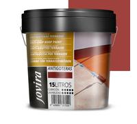 JOVIRA PINTURAS Pittura impermeabilizzante antigoccia per terrazze. Gomma elastica. Previene le perdite su tutti i tipi di tetti e terrazze. (15 Litri, Rosso). A-13