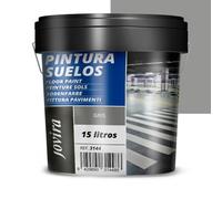JOVIRA PINTURAS- 20 Chilo -Pittura per pavimenti esterni ed interni, garage e superfici sportive in genere, finitura opaca. Protegge le superfici in calcestruzzo, cemento(15 Litri, Grigio) A-03