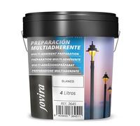 JOVIRA PINTURAS Fondo multiaderente opaco a base d'acqua. Primer per superfici difficili (zincate, acciaio, alluminio, PVC rigido, legno, ecc.). (4 Litri, Bianco). B-16