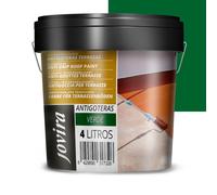JOVIRA PINTURAS Pittura impermeabilizzante antigoccia per terrazze. Gomma elastica. Previene le perdite su tutti i tipi di tetti e terrazze. (4 Litri, Verde). C-06