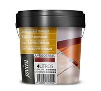 JOVIRA PINTURAS Pittura impermeabilizzante antigoccia per terrazze. Gomma elastica. Previene le perdite su tutti i tipi di tetti e terrazze. (4 Litri, Rosso). C-09