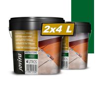 JOVIRA PINTURAS Pittura impermeabilizzante antigoccia per terrazze. Gomma elastica. Previene le perdite su tutti i tipi di tetti e terrazze. (2x4 Litri, Verde). C-06-2