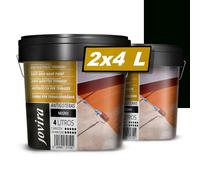 JOVIRA PINTURAS Pittura impermeabilizzante antigoccia per terrazze. Gomma elastica. Previene le perdite su tutti i tipi di tetti e terrazze. (2x4 Litri, Nero). C-05-2