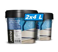 JOVIRA PINTURAS Pittura per Bordi e Rivestimenti di Piscine. Antiscivolo, speciale per rinnovare i bordi delle piscine. (2x4 Litri, Bianco). C-22-2