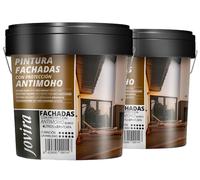 JOVIRA PINTURAS Pittura per Facciata Anti-Umido 8 Litre | Idrorepellente, Impermeabile e Anti-Cracking. (2x4 Litri, Bianco). B-09-2