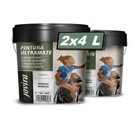 JOVIRA PINTURAS Pittura Ultramatte. Esterni/interni, lavabile, super coprente, bianco. (2x4 Litri, Bianco) A-21-2
