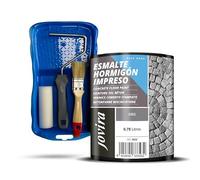 JOVIRA PINTURAS Smalto per cemento stampato + + Mini Spot, 2 Mini Rulli Antigoccia, Asta e Paletina. (750 ml, Grigio + MiniKit Smalto) D-09-K