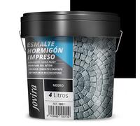 JOVIRA PINTURAS Smalto per cemento stampato, per il ripristino di pavimenti in cemento (4 Litri, Nero). C-01