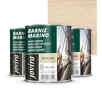 JOVIRA PINTURAS Vernice marina. Per legno esterno-interno, incolore-trasparente. Speciale resistenza in ambienti marini. (3 x 750 millilitri, luminoso) K-47-3