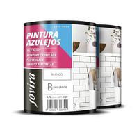 JOVIRA PINTURAS Vernice Per Piastrelle 1,5 Litri | a Base d'acqua. Date un nuovo look alla vostra cucina e al vostro bagno. (2x750, Bianco Lucido). F-09-2