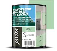 JOVIRA PINTURAS Vernice per rinnovare i mobili di cucina, bagno e porte, satinata all'acqua. (Verde Pastello, 750 Millilitri)