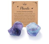 Jovivi 2 Pezzi Pietra Grezza Naturale per Cristalloterapia Minerali Grezzi Pietre e Cristalli Reiki Guarigione Meditazione Fluorite Arcobaleno Grezza Roccia Decorazione Interni Aromaterapia 4-5,5cm