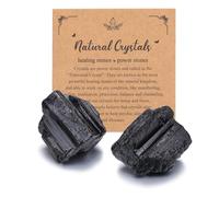 Jovivi 2 Pezzi Pietra Grezza Naturale per Cristalloterapia Minerali Grezzi Pietre e Cristalli Reiki Guarigione Meditazione Tormarina Nera Grezza Roccia Decorazione Interni Aromaterapia 4-5,5cm