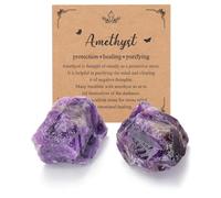 Jovivi 2 Pezzi Pietra Grezza Naturale per Cristalloterapia Minerali Grezzi Pietre e Cristalli Reiki Guarigione Meditazione Ametista Grezza Roccia Decorazione Interni Aromaterapia 4-5,5cm