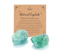 Jovivi 2 Pezzi Pietra Grezza Naturale per Cristalloterapia Minerali Grezzi Pietre e Cristalli Reiki Guarigione Meditazione Fluorite Verde Grezza Roccia Decorazione Interni Aromaterapia 4-5,5cm