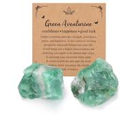 Jovivi 2 Pezzi Pietra Grezza Naturale per Cristalloterapia Minerali Grezzi Pietre e Cristalli Reiki Guarigione Meditazione Avventurina Grezza Roccia Decorazione Interni Aromaterapia 4-5,5cm