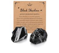 Jovivi 2 Pezzi Pietra Grezza Naturale per Cristalloterapia Minerali Grezzi Pietre e Cristalli Reiki Guarigione Meditazione Ossidiana Nera Grezza Roccia Decorazione Interni Aromaterapia 4-5,5cm