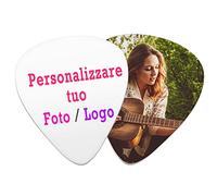 JOVIVI 2pz Plettri Chitarra con Foto Personalizzata in Alluminio, Plettri Personalizzati Metallo per Chitarra Acustica Elettrica con tuo Logo, Plettro Portafoto Basso Ukulele Chitarrista Bassista