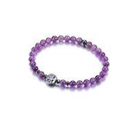 Jovivi 7 Chakra Bracciale Elastico con Perline in Pietre Naturali per Donna Ragazza Bracciale di Cristallo con Ciondolo Albero della Vita Guarigione 6mm Yoga Braccialetto con Ematite Ametista