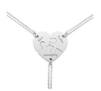Jovivi BFF Collane Incisione Personalizzate Nome Iniziali per 3 Migliori Amiche Collane Amicizia a Cuore Spezzato in 3 Collane Distanza Ciondolo Puzzle Diviso Regalo Amici Compagna Laurea Fine Anno