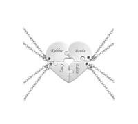 Jovivi BFF Collane Incisione Personalizzate Nome Iniziali per 4 Migliori Amiche Collane Amicizia a Cuore Spezzato in 4 Collane Distanza Ciondolo Puzzle Diviso Regalo Amici Compagna Laurea Fine Anno