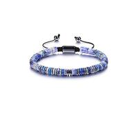 Jovivi Bracciale Uomo con Perline in Pietra Naturale Protezione dall'Ansia 6mm Unisex Bracciale di Cristallo con Perle Ematite Regolabile per Reiki Guarigione Spirituale Portafortuna - Lapislazzuli