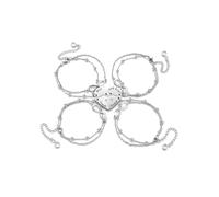Jovivi Braccialetto dell'amicizia delle donne regalo d'argento braccialetto migliore amico per donne ragazze 3/4 pezzi infinito cuore puzzle braccialetto regolabile BBF migliori amici regali per, 18