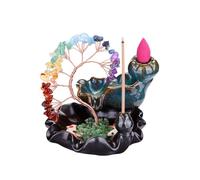 JOVIVI Bruciatore Incenso Flusso Inverso con Albero della Vita in Chakra Pietre Portaincenso Bastoncino a Cascata Soprammobile Zen Portafortuna Laghetto Artificiale Ornamento Decorazione Interni Casa