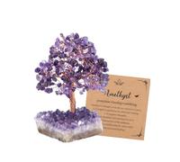 Jovivi Chakra Albero di Cristallo con Base in Geode Ametista Albero dei Soldi Cristalli e Pietre Decorazione Ornamento Albero della Vita Soprammobile Portafortuna - Pietra Viola