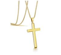 Jovivi Collana con croce in argento per uomo e donna, in acciaio inox, con ciondolo a forma di crocifisso, collana per ragazzi e uomini, gioielli di Natale, regali cristiani per lui e lei, Acciaio