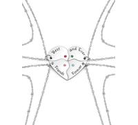 Jovivi Collana dell'amicizia in acciaio inox 2/3/4 con ciondolo a forma di cuore con incisione Best Friends, collana per sorelle, partner amici, 61, Acciaio inossidabile, Nessuna pietra preziosa