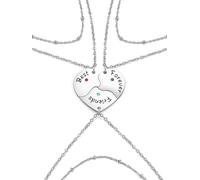 Jovivi Collana dell'amicizia in acciaio inox 2/3/4 con ciondolo a forma di cuore con incisione Best Friends, collana per sorelle, partner amici, 61, Acciaio inossidabile, Nessuna pietra preziosa