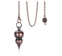 Jovivi Mini Pendolo Esoterico Egizio in Metallo per Reiki Guarigione, Pendolino a Gourd per Radioestesia Divinazione Esoterismo, Ciondolo Pendolo Energia Meditazione Divinatorio Catenina - Bronzo