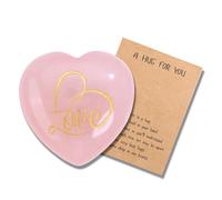 Jovivi Quarzo Rosa Pietra Naturale a Cuore Incisione Love Dorato per Cristalloterapia Pietra Preoccupazione Rosa Contro Ansia Chakra Energia Reiki Abbraccio Tasca Amuleto Meditazione Spirituale 3cm