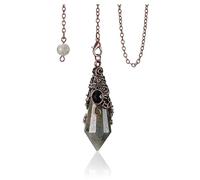 Jovivi Vintage Pendolino Esoterico in Pietra Naturale per Rabdomanzia Pendolo Radioestesia Divinatorio Esagonale Sfaccettato Cristalloterapia Pendolo Chakra Pietra Energia Meditazione - Labradorite
