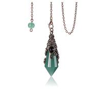 Jovivi Vintage Pendolino Esoterico in Pietra Naturale per Rabdomanzia Pendolo Radioestesia Divinatorio Esagonale Sfaccettato Cristalloterapia Pendolo Chakra Pietra Energia Meditazione - Avventurina