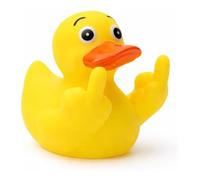 JOVYTH 1 Paperella di Gomma Provocatoria con Dito Medio - Papera Gialla da Bagno, Accessorio Bagno Divertente, Anti-Stress, Regalo Gag, per Vasca da Bagno, Ufficio, Festa