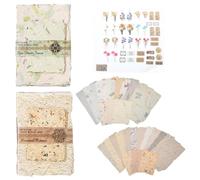 JOVYTH 3 Set Carta Scrapbook Vintage, Fogli Decorativi in Rilievo, per Journaling, Collage e Bricolage, con Adesivi Fiori