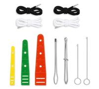 JOVYTH 7 Attrezzi Infila Corde + 4 Stringhe - Ago per Passare Elastici Felpa, Set Passante Perfetto, Accessorio Cucito Fai da te, Anelli Maglia Regolabile, Idea Regalo